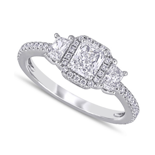 Diamond Radiant Three-Stone Engagement Ring (1 ct. t.w.) in 14k White Gold