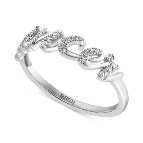 EFFY® Diamond Zodiac Cancer Ring (1/10 ct. t.w.) in Sterling Silver