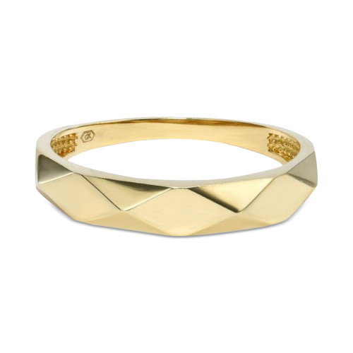 Polished Facet-Look Statement Ring in 14k Gold
