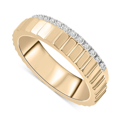 Diamond Textured Bilevel Ring (1/6 ct. t.w.) in 14k Gold-Plated Sterling Silver, Created for Macy's