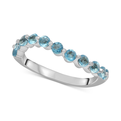 Blue Topaz Wave Ring (7/8 ct. t.w.) in Sterling Silver