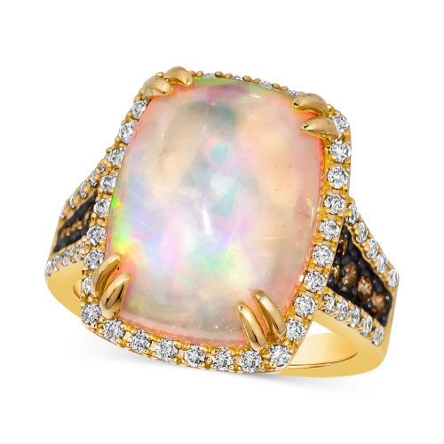 Neopolitan Opal (5-1/2 ct. t.w.) & Diamond (3/4 ct. t.w.) Statement Ring in 14k Gold