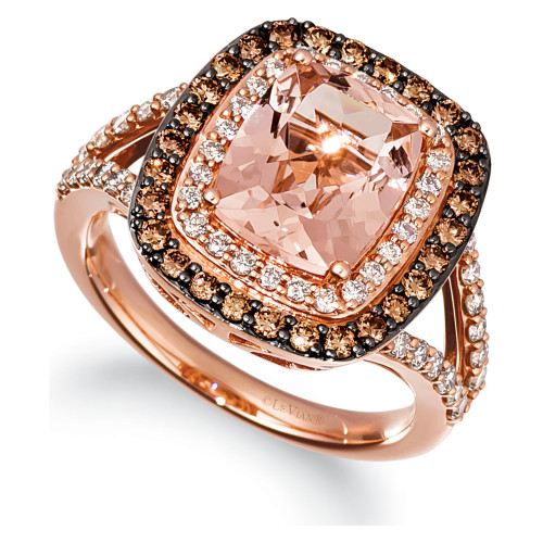 Peach Morganite (2-1/6 ct. t.w.) & Diamond (1-1/10 ct. t.w.) Ring in 14k Rose Gold