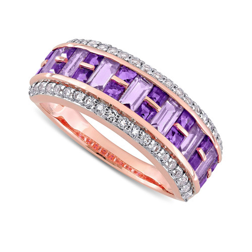 Amethyst (1-5/8 ct. t.w.) & White Topaz (2/5 ct. t.w.) Band in 10k Rose Gold