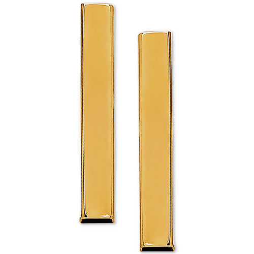 Polished Stick Stud Earrings in 10k Gold, 3/4 inch