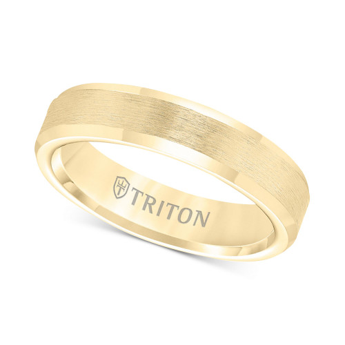 Bevel Edge Comfort Fit Band in Yellow Tungsten Carbide