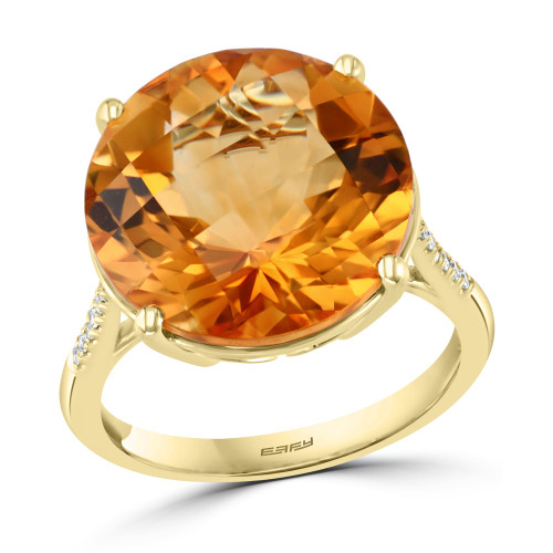 EFFY® Citrine (9-1/2 ct. t.w.) & Diamond (1/20 ct. t.w.) Ring in 14k Gold