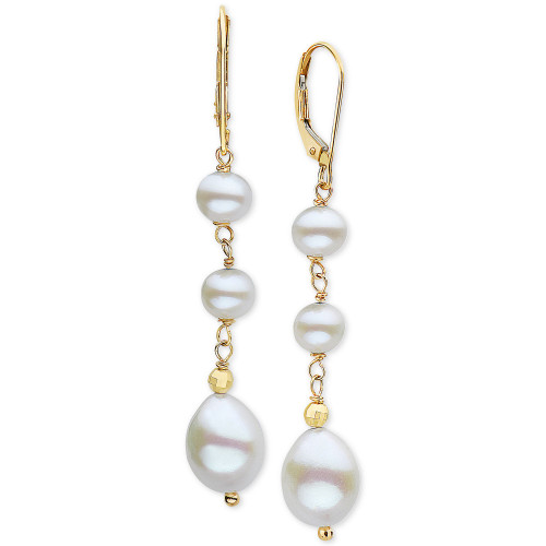 EFFY® Cultured Freshwater Pearl (5-1/2 & 8mm) Drop Earrings in 14k Gold