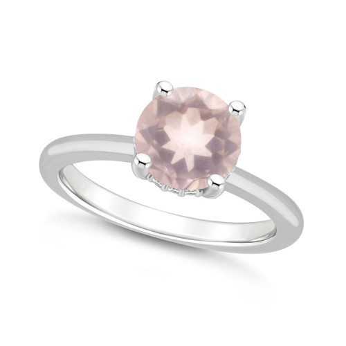 Women's Rose Quartz (1-3/4 ct.t.w.) and Diamond Accent Ring in Sterling Silver