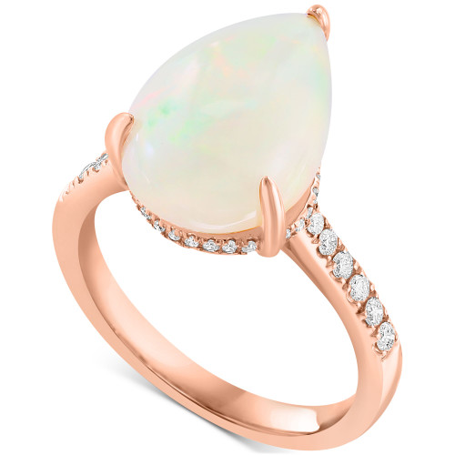 EFFY® Ethiopian Opal (4-5/8 ct. t.w.) & Diamond (1/4 ct. t.w.) Ring in 14k Rose Gold