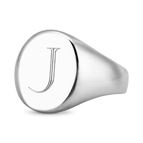 Initial Signet Ring in Sterling Silver