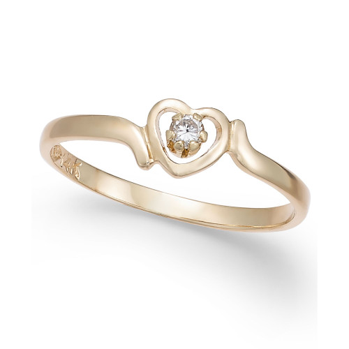Children's Diamond Accent Heart Ring in 14k Gold