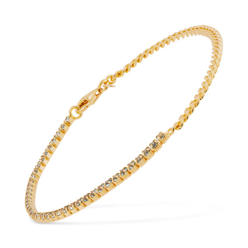 Multi-Stone Bracelet in 14k Gold-Plated Silver