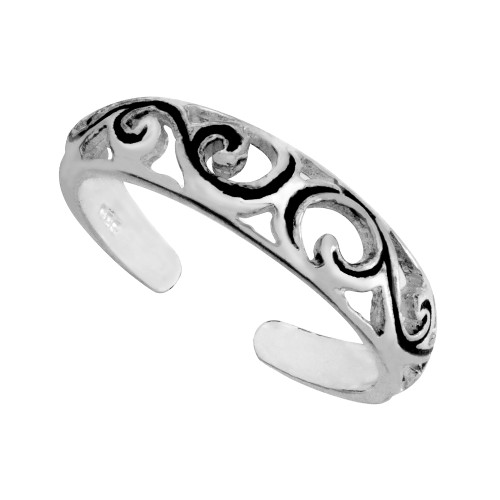 Sterling Silver Filigree Adjustable Toe Ring