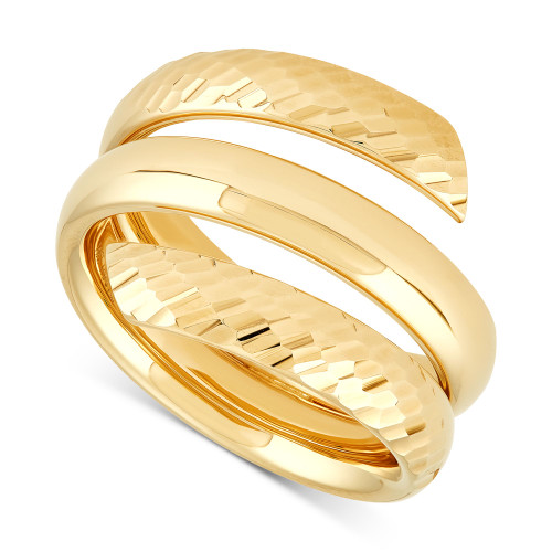 Textured & Polished Coiled Wrap Ring in 10k Gold