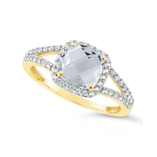 Created White Sapphire (1-3/4 ct. t.w.) and (1/4 ct. t.w.) Ring in 10k Yellow Gold