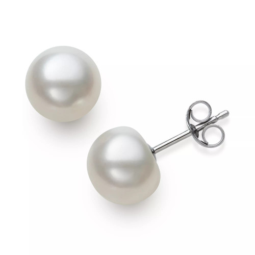 Cultured Freshwater Button Pearl (8-9mm) Stud Earrings