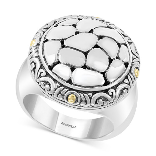 EFFY® Crackle Circle Statement Ring in Sterling Silver & 18k Gold