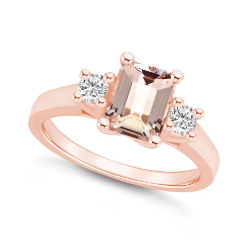 Morganite and Diamond Ring (1-3/8 ct.t.w and 1/4 ct.t.w) 14K Rose Gold
