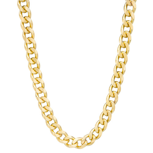 Men's Beveled Curb Link 22" Chain Necklace in 14k Gold-Plated Sterling Silver