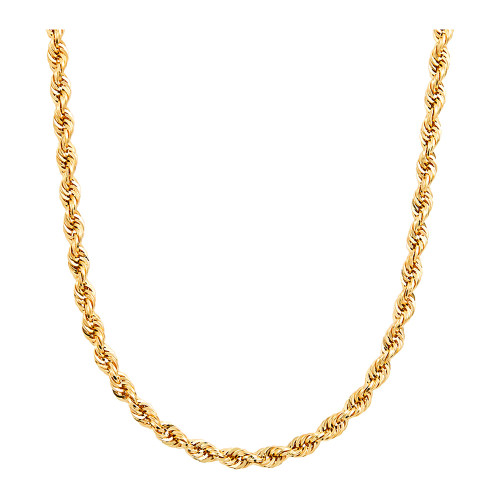 Men's Glitter Rope 24" Chain Necklace (4.5mm) in 14k Gold