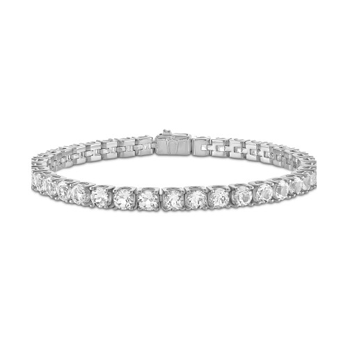 Men's White Topaz Icon Tennis Bracelet (1/10 ct. t.w.) in Sterling Silver