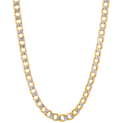 Two-Tone Curb Link 22" Chain Necklace in 14k Gold