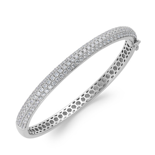 Arabella Cubic Zirconia Pave Bangle Bracelet in Sterling Silver (5 ct. t.w.)