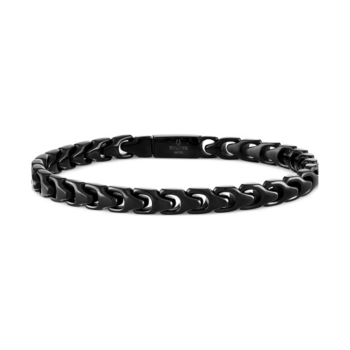 Men's Link Bracelet in Black-Plated Stainless Steel