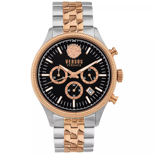 Men's Chronograph Colonne Ion Plated Stainless Steel Bracelet Watch 44mm