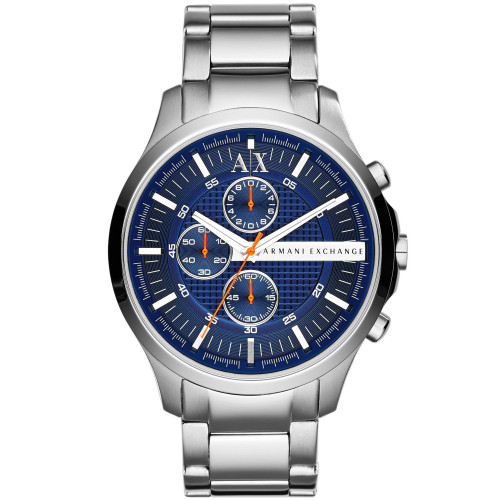 Men's Chronograph Silver Tone Stainless Steel Bracelet Watch 46mm