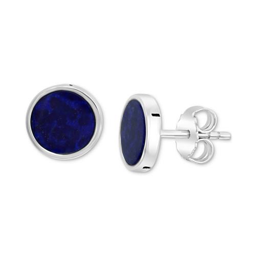 EFFY® Men's Lapis Lazuli Stud Earrings in Sterling Silver (Also in Malachite)