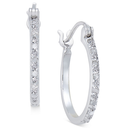 Diamond Hoop Earrings (1/10 ct. t.w.) in Sterling Silver