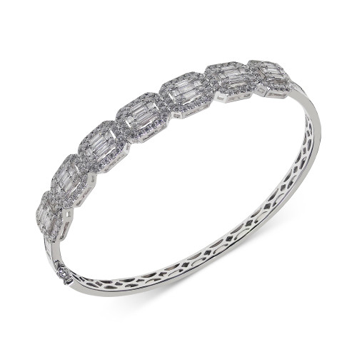 Diamond Halo Bangle Bracelet (3-1/4 ct. t.w.) in 14k White Gold