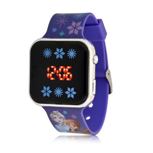 Children's Frozen 2 Light Emitting Diode Purple Silicone Strap Watch 32mm