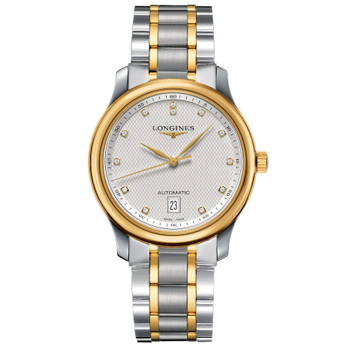 Men's Swiss Automatic Master Diamond Accent 18k Gold and Stainless Steel Bracelet Watch 39mm L26285777