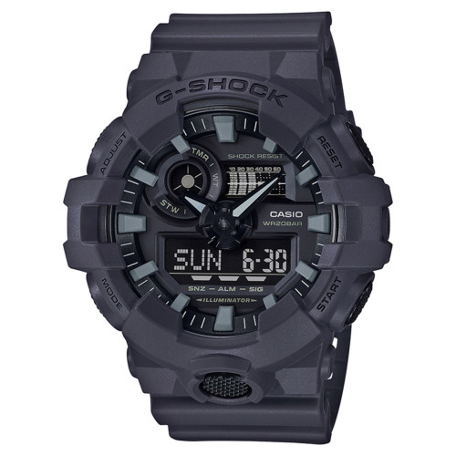 Men's Analog-Digital Dark Grey Resin Strap Watch 53mm