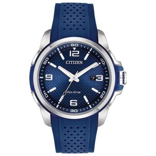 Drive From Citizen Eco-Drive Men's Blue Polyurethane Strap Watch 45mm