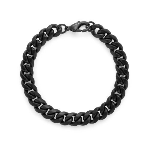 Men's Black Stainless Steel Curb Bracelet