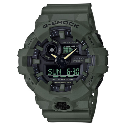 Men's Analog-Digital Green Resin Strap Watch 53mm