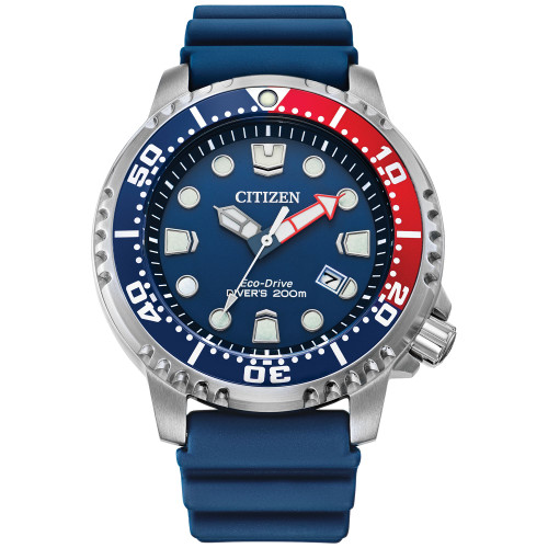 Eco-Drive Men's Promaster Dive Blue Strap Watch, 44mm