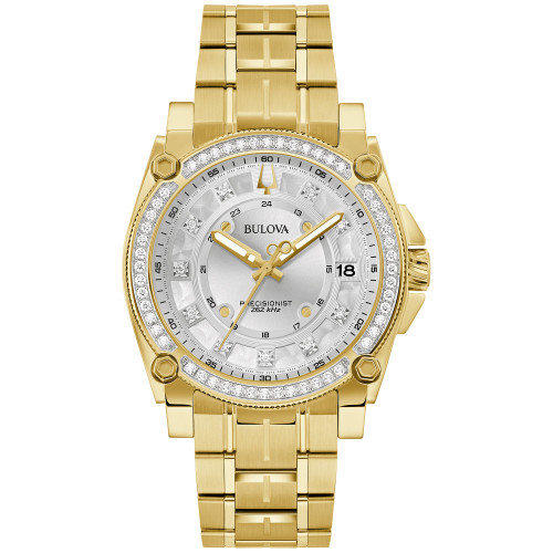 Men's Precisionist Champlain Diamond (3/4 ct. t.w.) Gold-Tone Stainless Steel Bracelet Watch 40mm