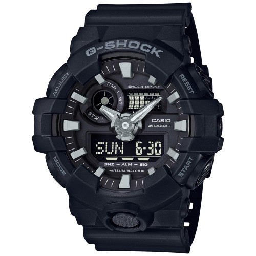 Men's Analog-Digital Black Resin Strap Watch 53x58mm GA-700-1B