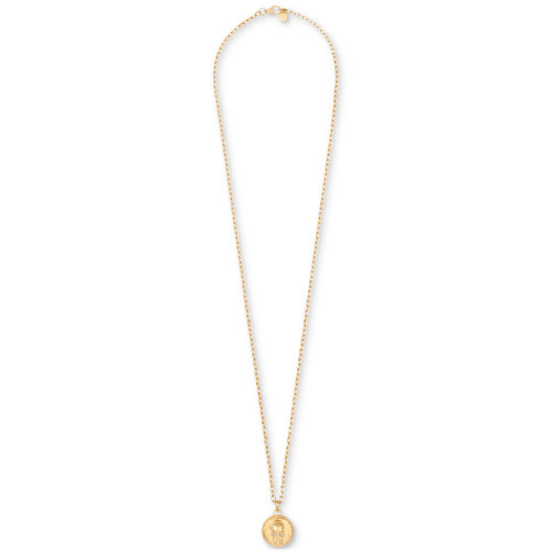Gold-Tone IP Stainless Steel 3D $kull Cable Chain 29-1/2" Pendant Necklace