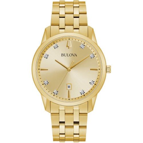Men's Sutton Diamond-Accent Gold-Tone Stainless Steel Bracelet Watch 40mm