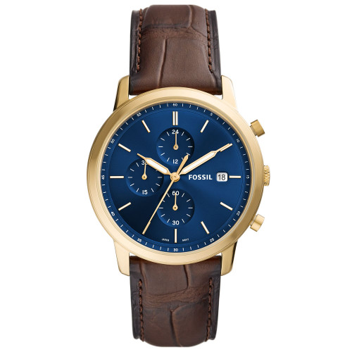 Men's Minimalist Brown Leather Strap Watch, 42mm