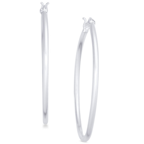 Large Skinny Hoop Earrings in Sterling Silver, 1.6", Created for Macy's