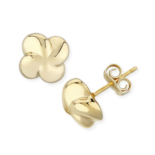 Puffed Twist Stud Earrings Set in 14k Gold (10mm)