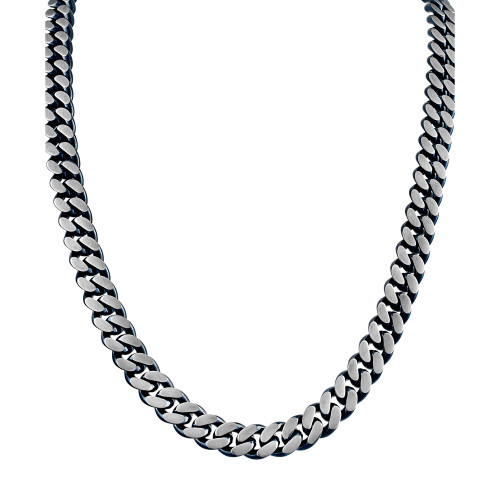 Men's Classic Curb Chain 24" Necklace in Blue-Plated Stainless Steel