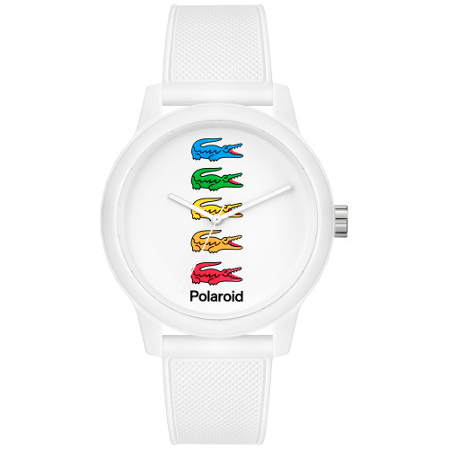 Men's L.12.12 x Polaroid White Silicone Strap Watch 42mm